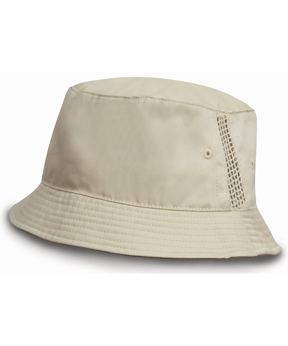 Result Deluxe washed cotton bucket hat with side mesh panels