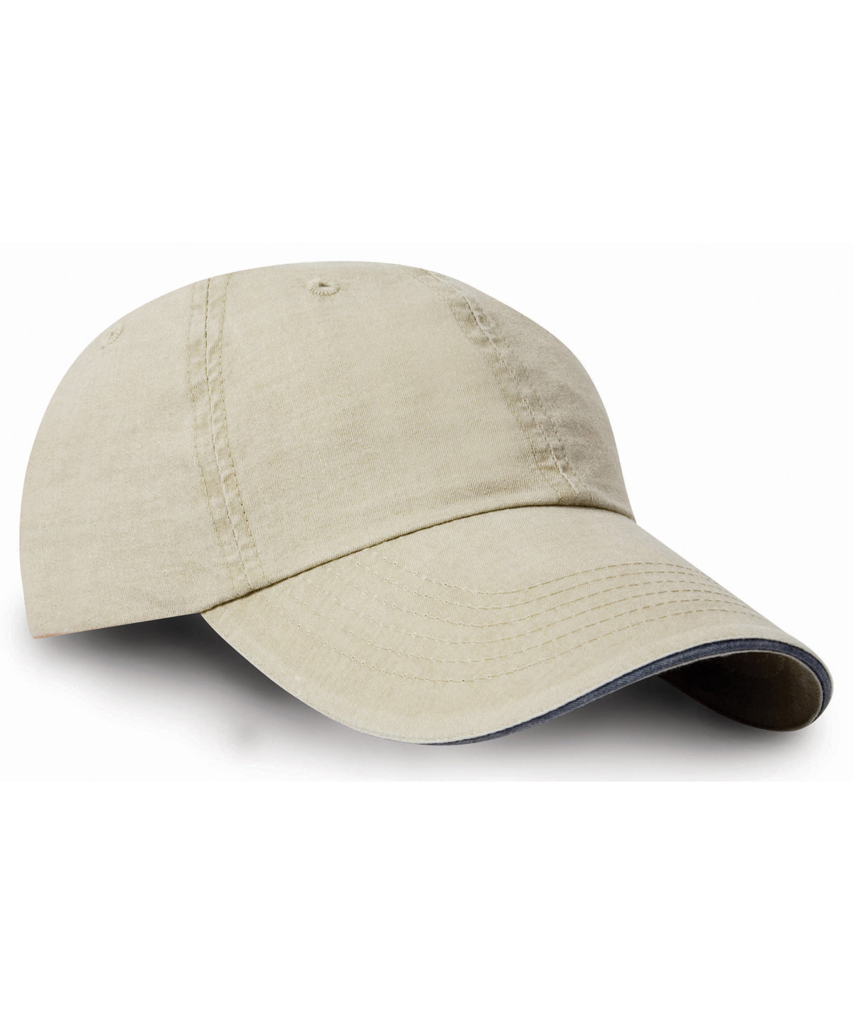 Result Washed Fine Line Cotton Cap With Sandwich Peak