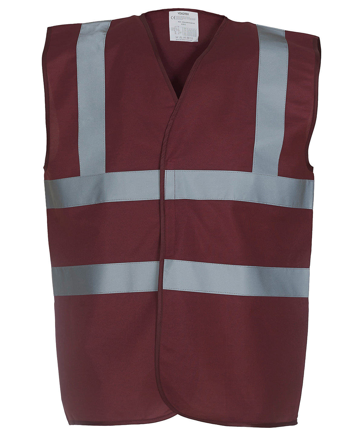 Yoko Hi-Vis 2-Band-And-Braces Waistcoat - Maroon / S - Vest: Yellow