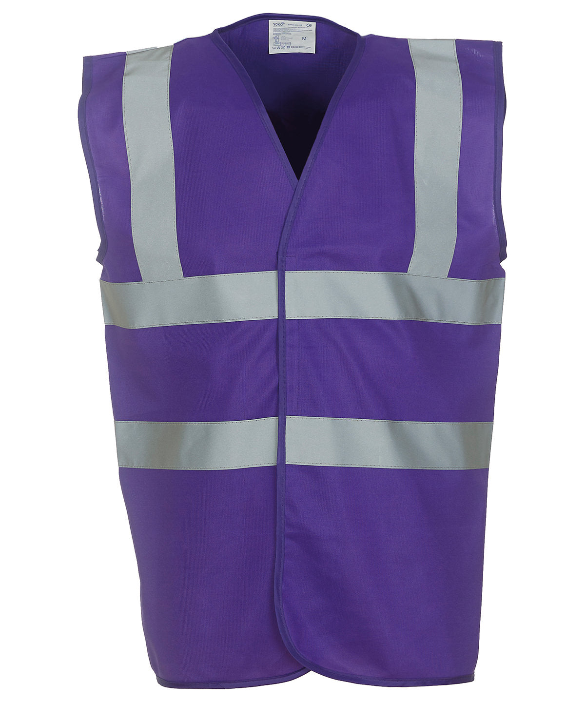 Yoko Hi-Vis 2-Band-And-Braces Waistcoat - Purple / S - Vest: Yellow