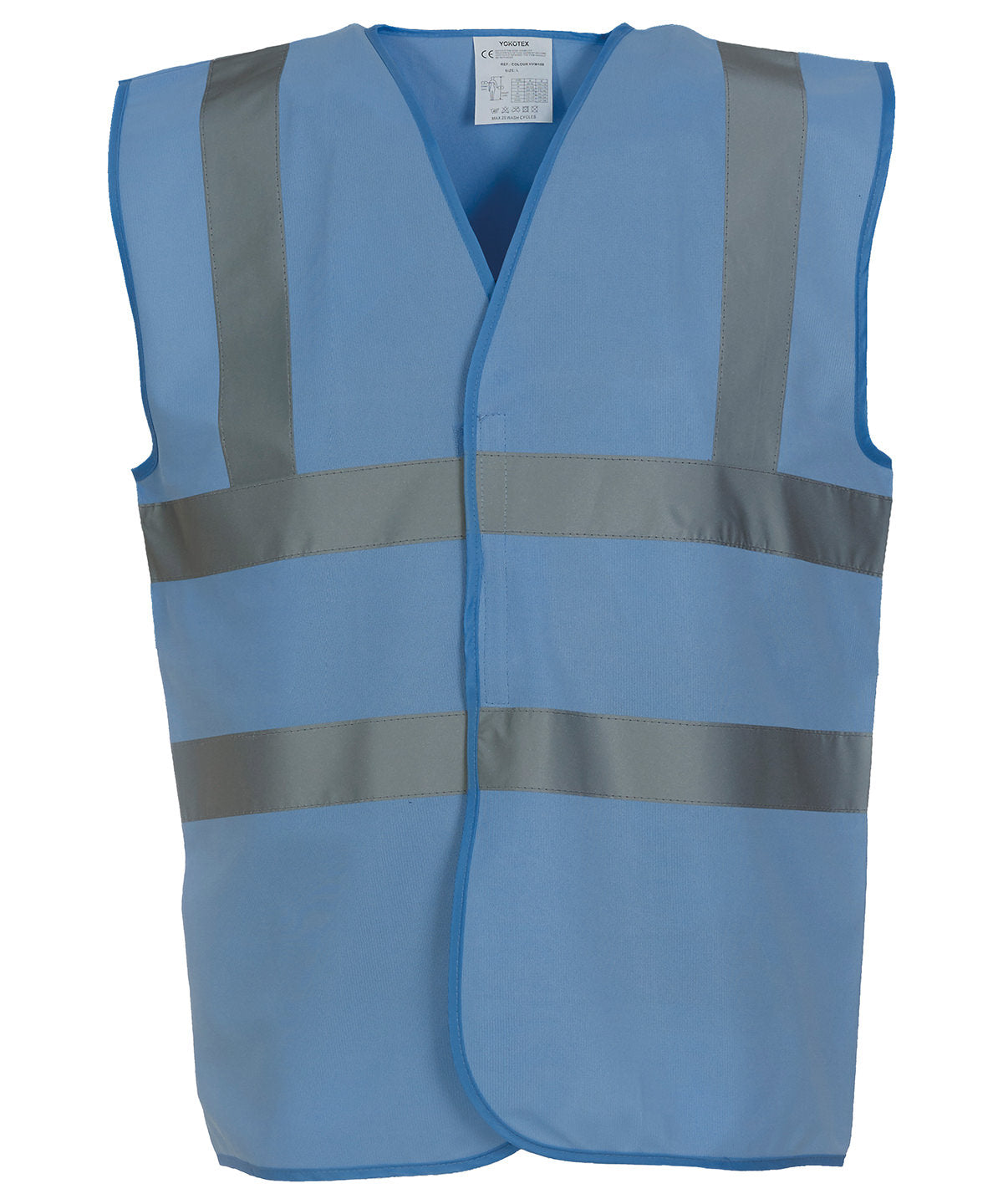 Yoko Hi-Vis 2-Band-And-Braces Waistcoat - Sky Blue / S - Vest: Yellow