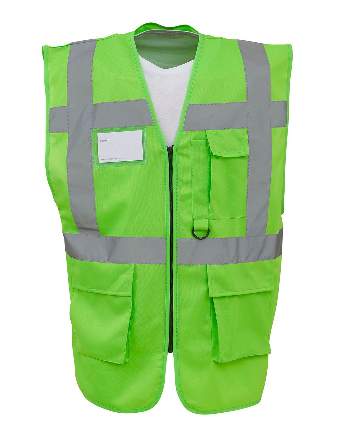 Yoko Multifunctional Executive Hi-Vis Waistcoat  Lime