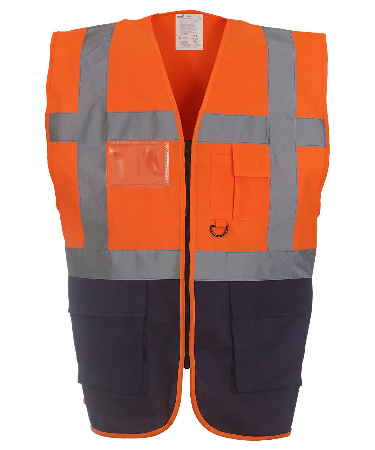 Yoko Multifunctional Executive Hi-Vis Waistcoat - Orange/Navy / S - Vest