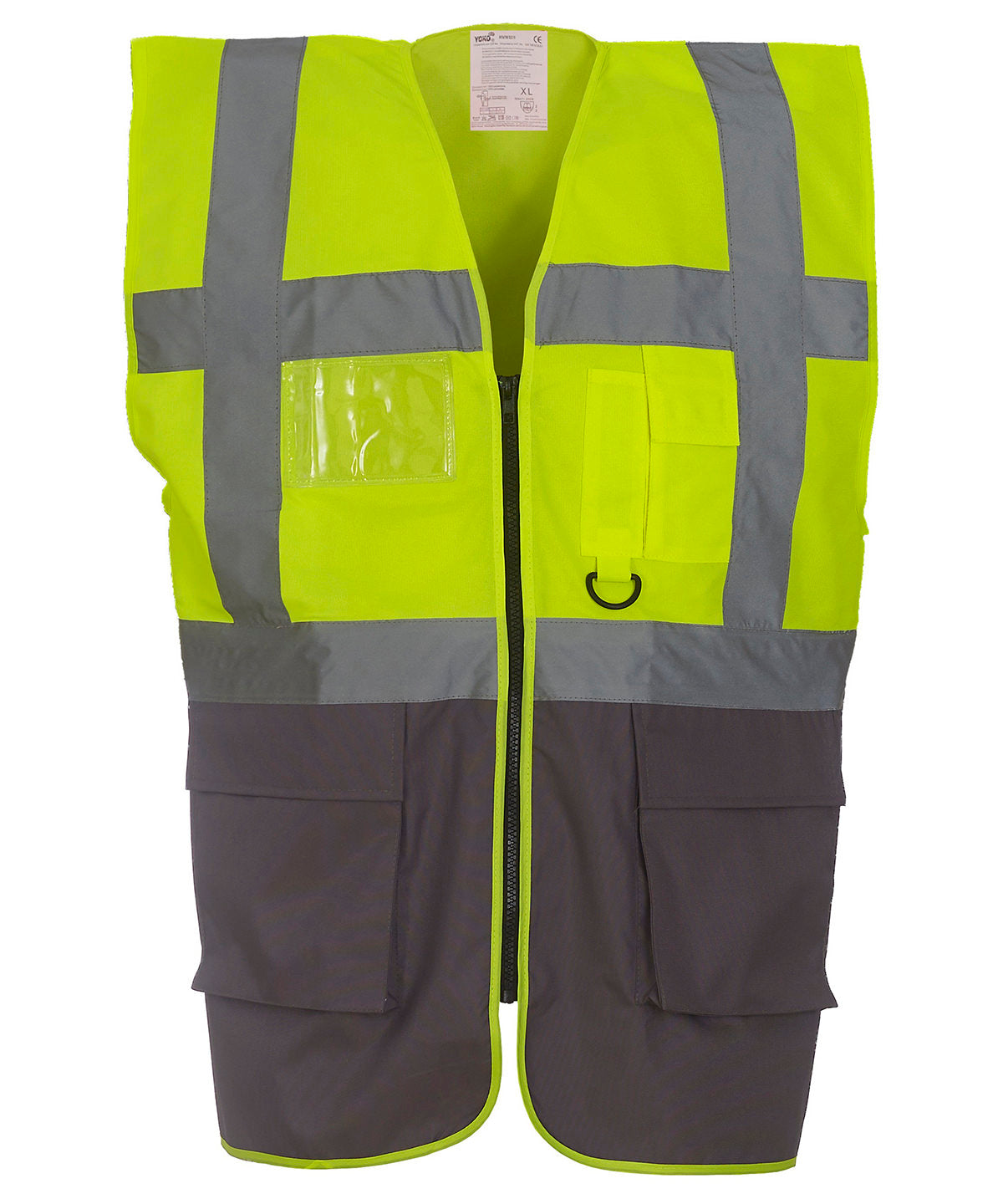 Yoko Multifunctional Executive Hi-Vis Waistcoat - Yellow/Grey / S - Vest