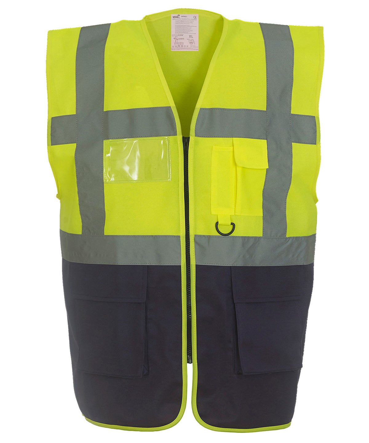 Yoko Multifunctional Executive Hi-Vis Waistcoat  Yellow/Navy