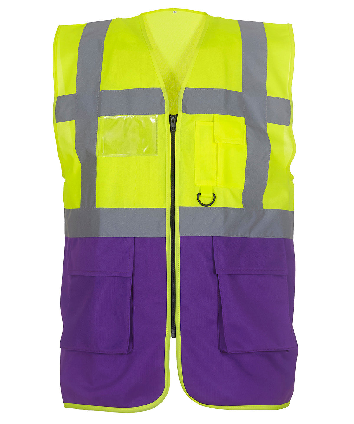 Yoko Multifunctional Executive Hi-Vis Waistcoat - Yellow/Purple / S - Vest