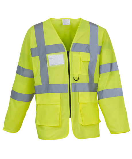 Yoko Hi-Vis Executive Long Sleeve Waistcoat