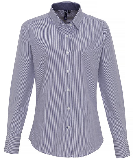 Premier Women's cotton-rich Oxford stripes blouse