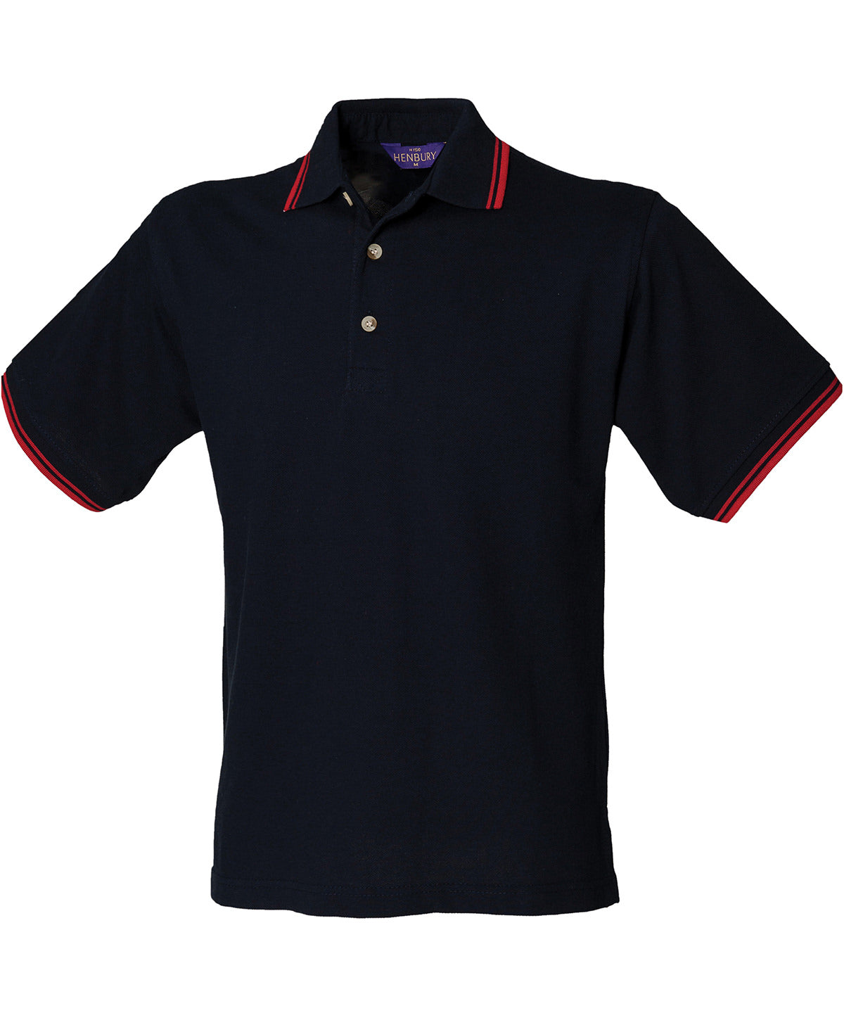 Henbury Double tipped collar and cuff polo shirt