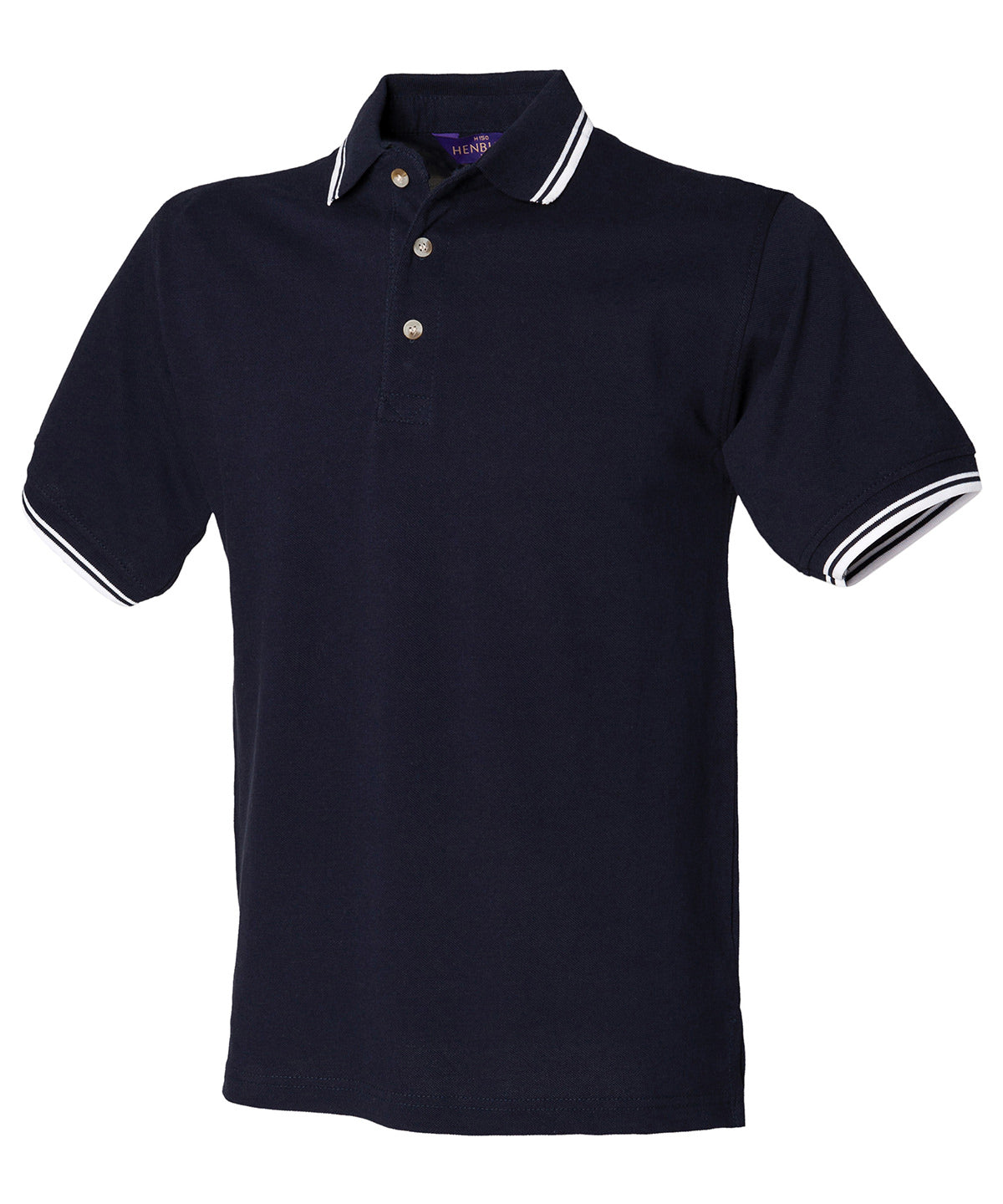 Henbury Double tipped collar and cuff polo shirt