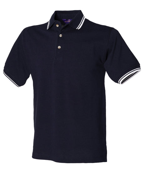 Henbury Double tipped collar and cuff polo shirt