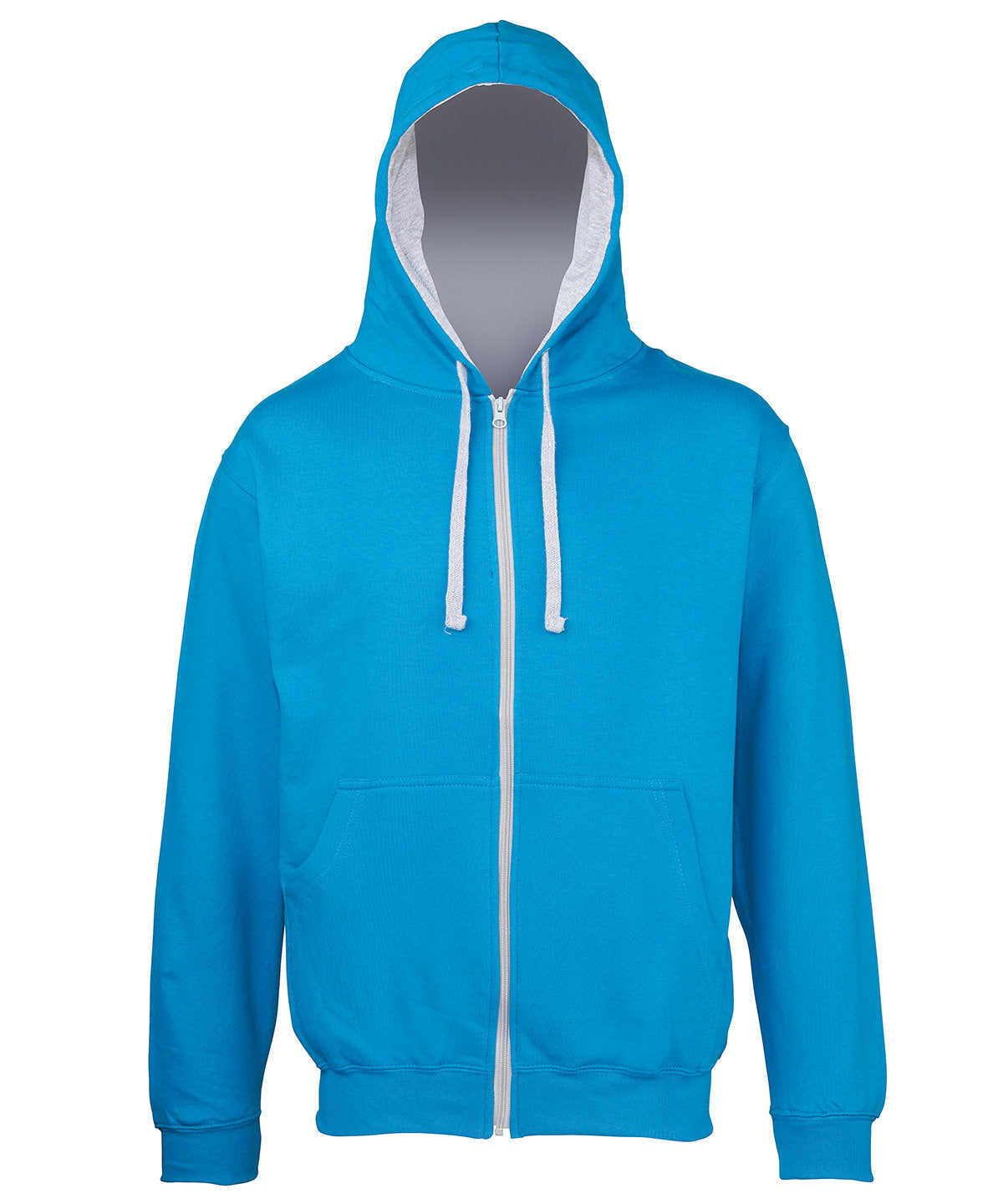 AWDis Varsity Hoodie Unisex - Sapphire Blue/heather Grey / S / zoodie - Hoodies