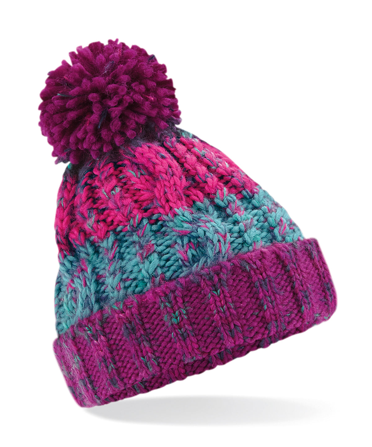 Beechfield Junior corkscrew pom pom beanie