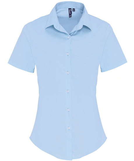 Premier Women's stretch fit cotton poplin short sleeve blouse