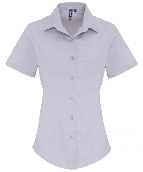 Premier Women's stretch fit cotton poplin short sleeve blouse