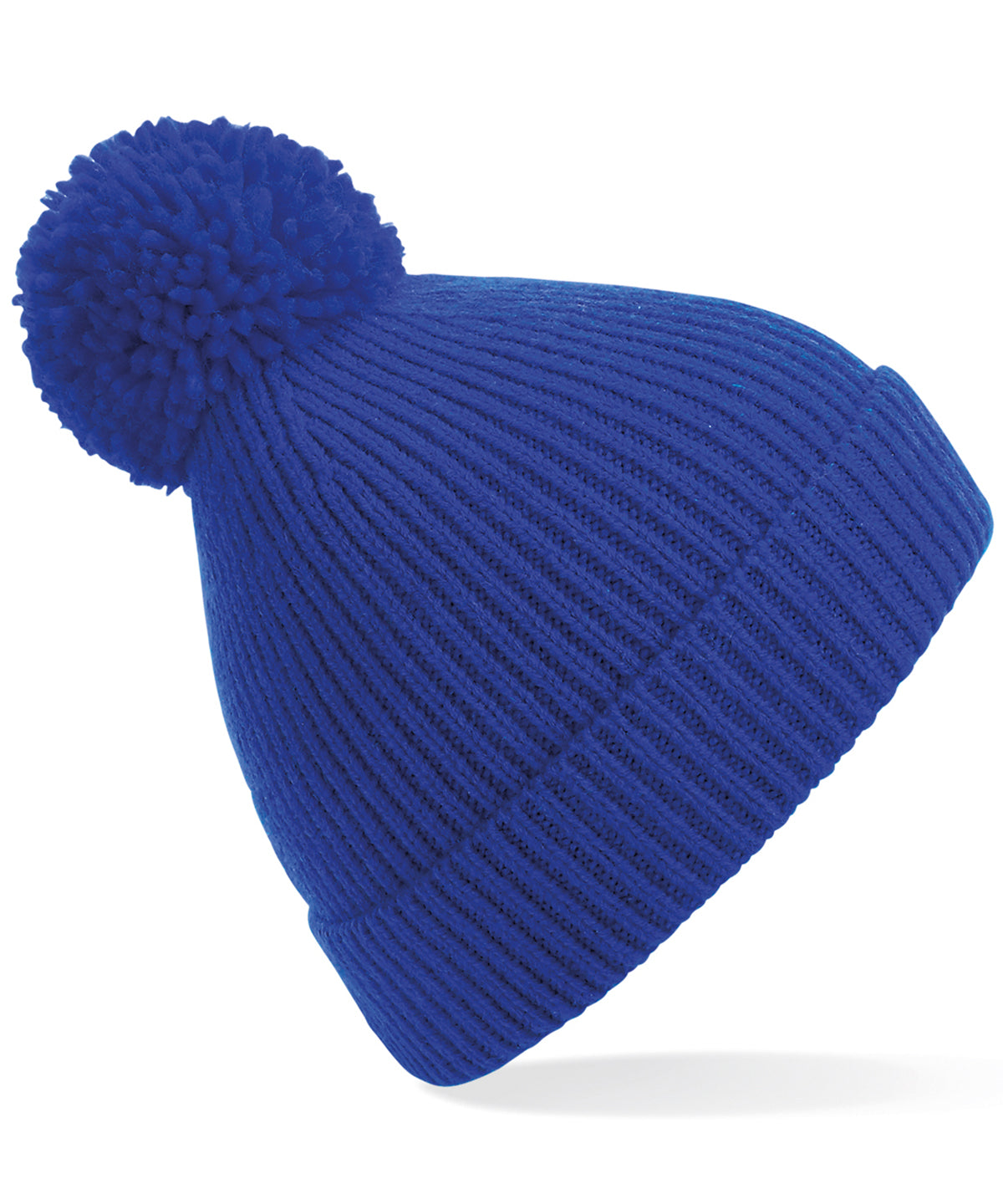 Beechfield Engineered knit ribbed pom pom beanie