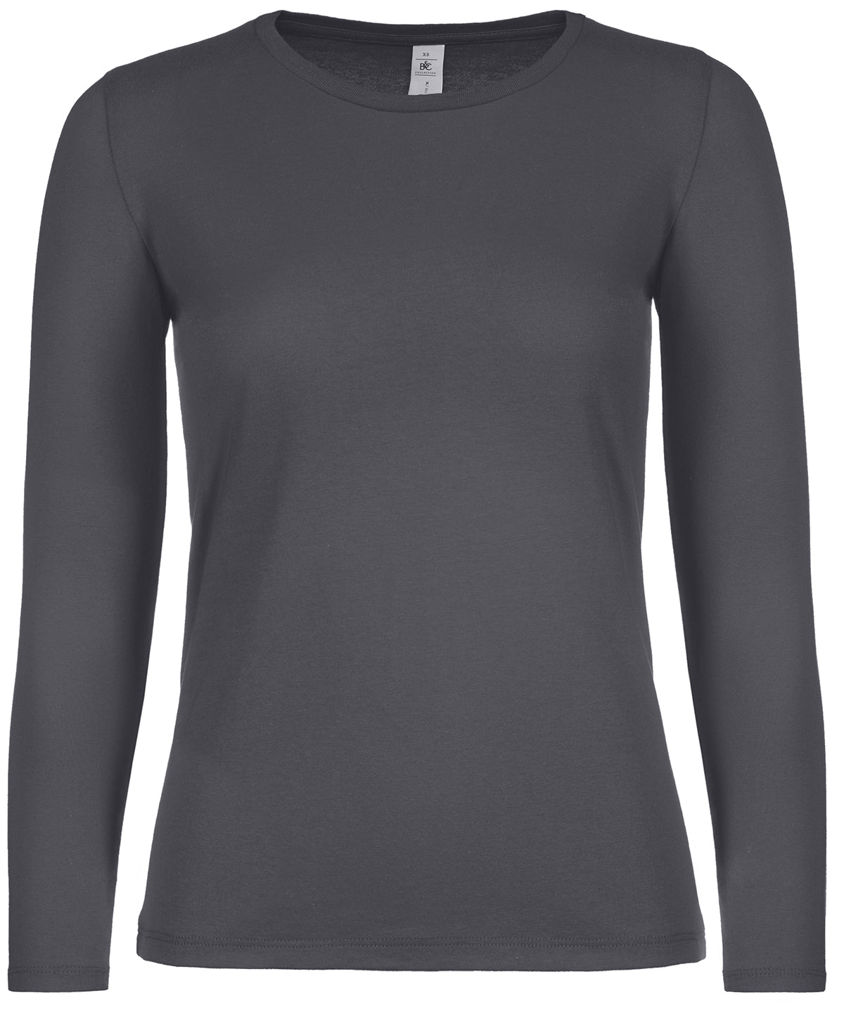 B&C Collection E150 Long Sleeve T-Shirts - Dark Grey / XS / Women