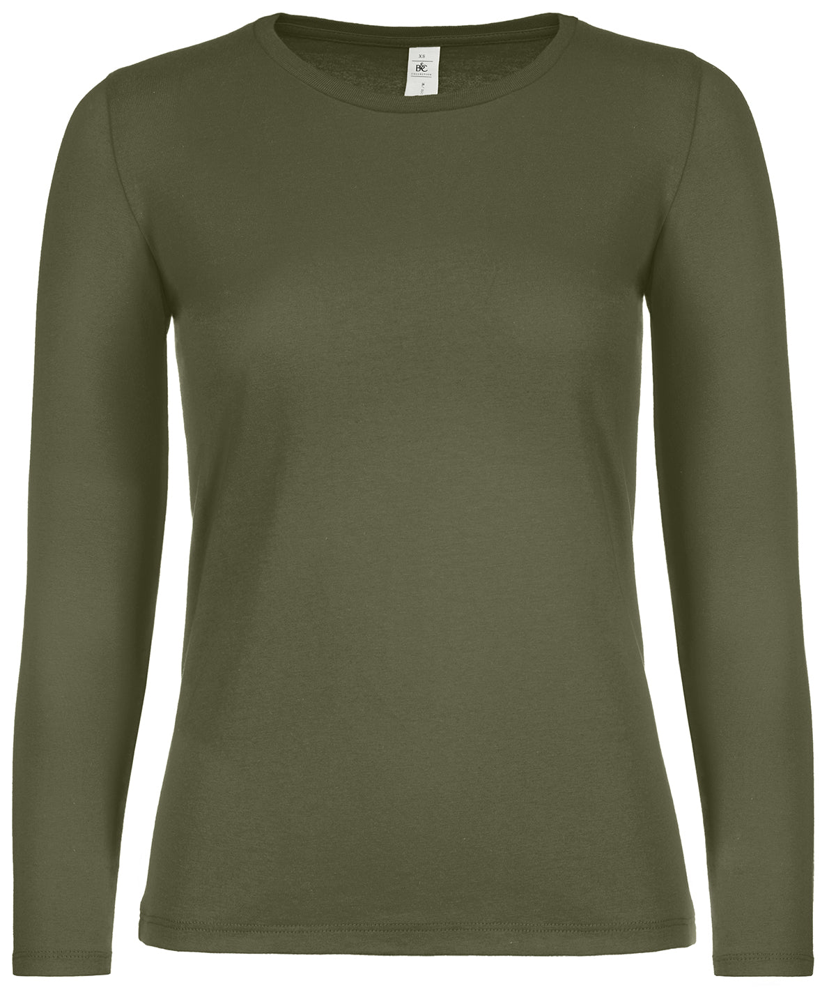B&C Collection E150 Long Sleeve T-Shirts - Urban Khaki / XS / Women