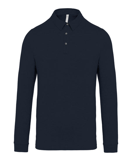 Kariban Jersey knit long sleeve polo shirt