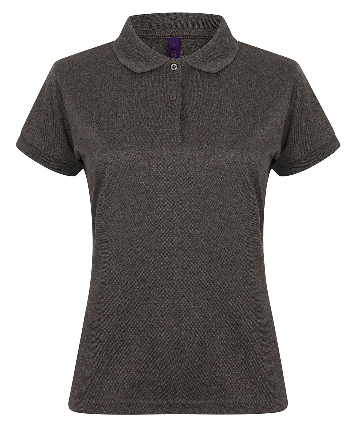Henbury Womens Coolplus polo shirt Heather Charcoal