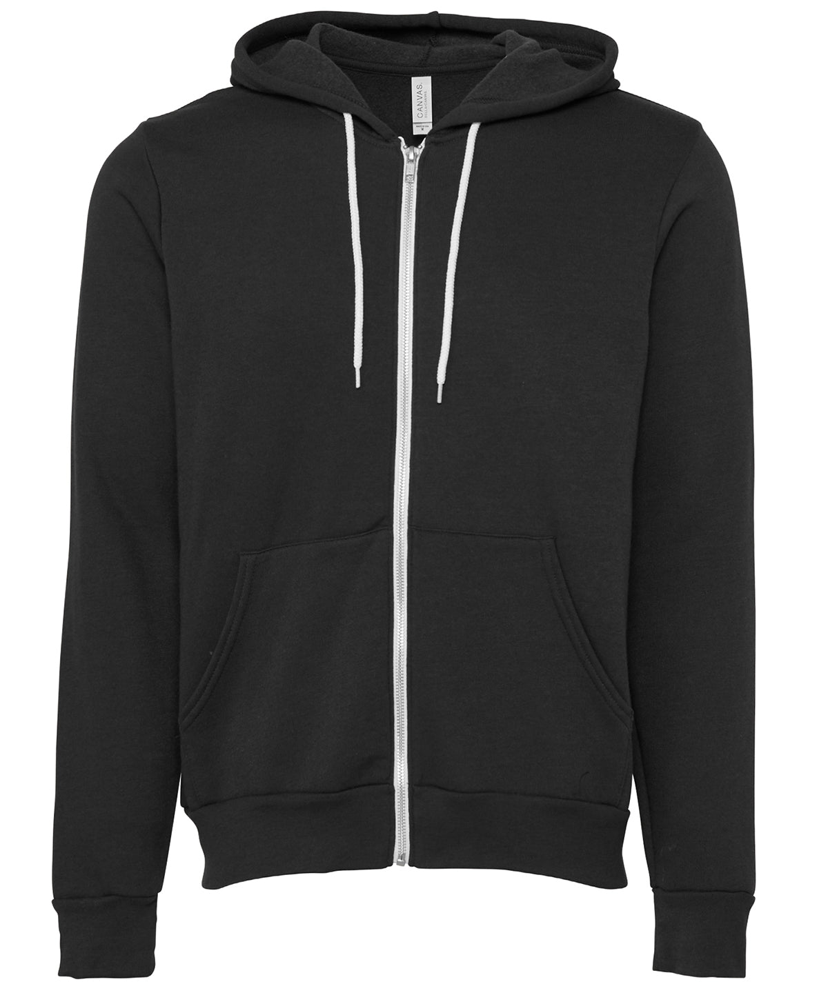 Bella Canvas Unisex Polycotton Fleece Full-Zip Hoodie - DTG Dark Grey / XS - Hoodies