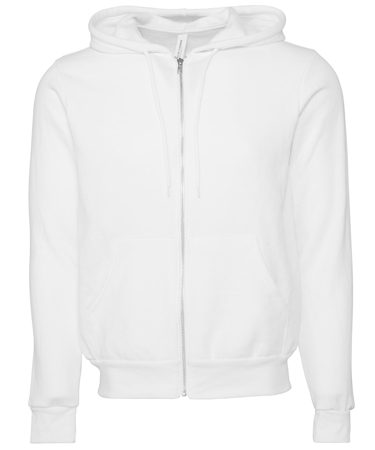 Bella Canvas Unisex Polycotton Fleece Full-Zip Hoodie - DTG White / XS - Hoodies