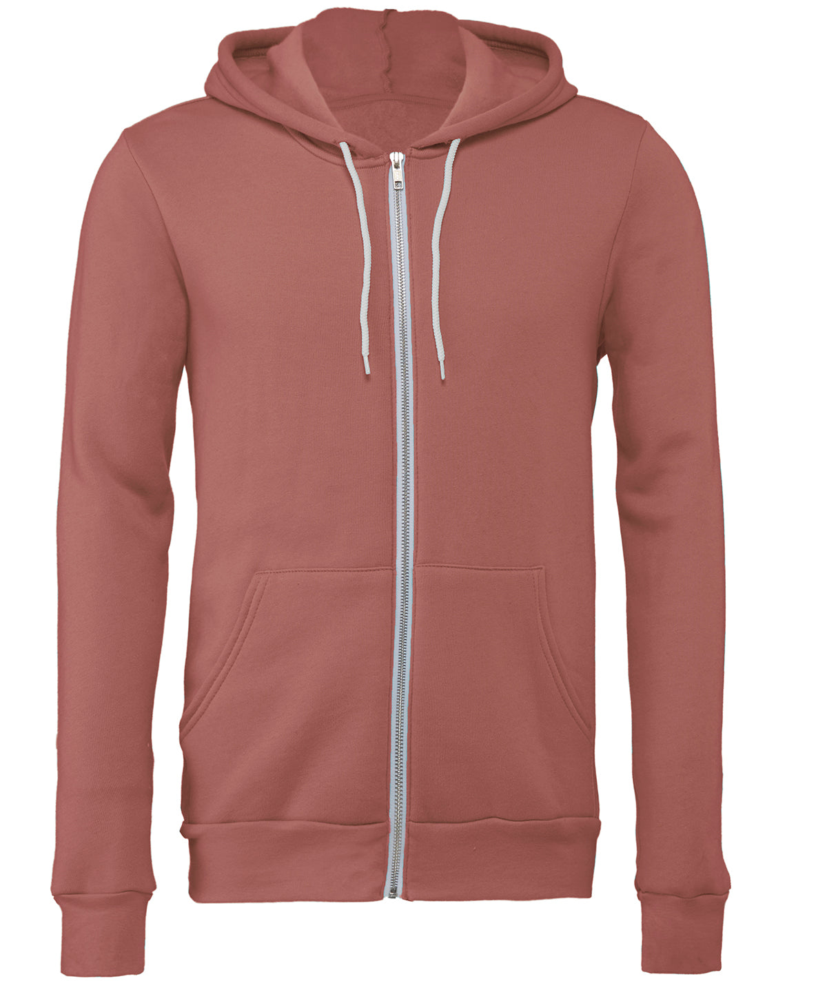 Bella Canvas Unisex Polycotton Fleece Full-Zip Hoodie - Mauve / XS - Hoodies
