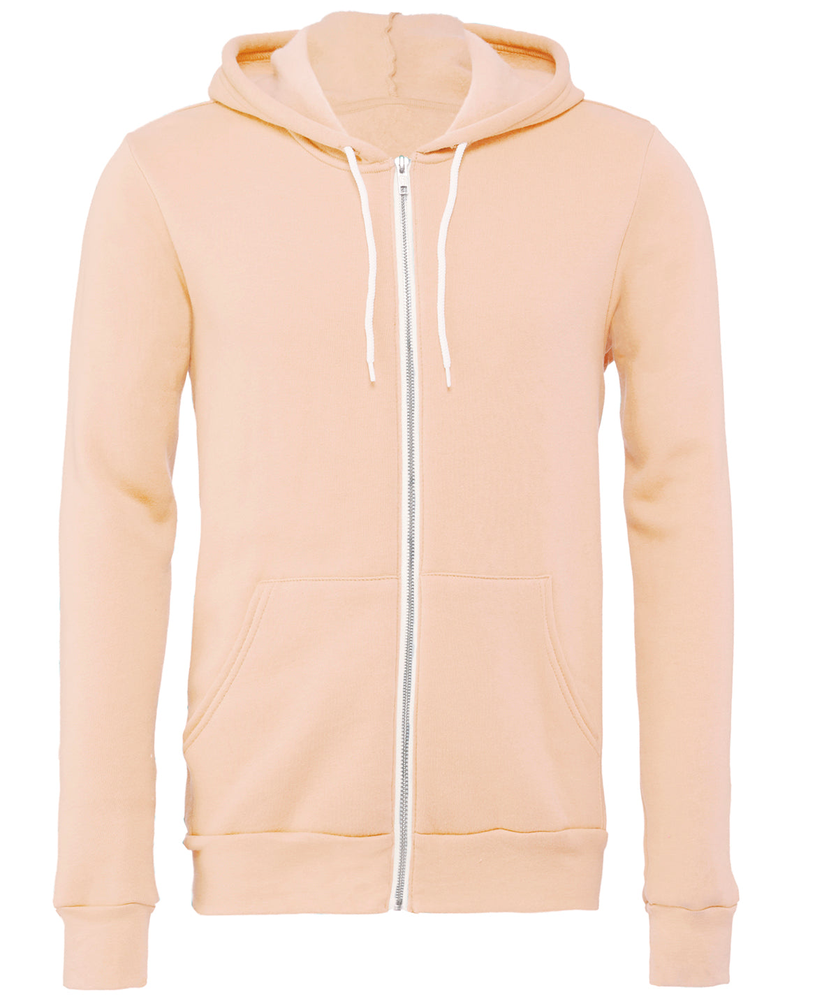 Bella Canvas Unisex Polycotton Fleece Full-Zip Hoodie - Peach / XS - Hoodies