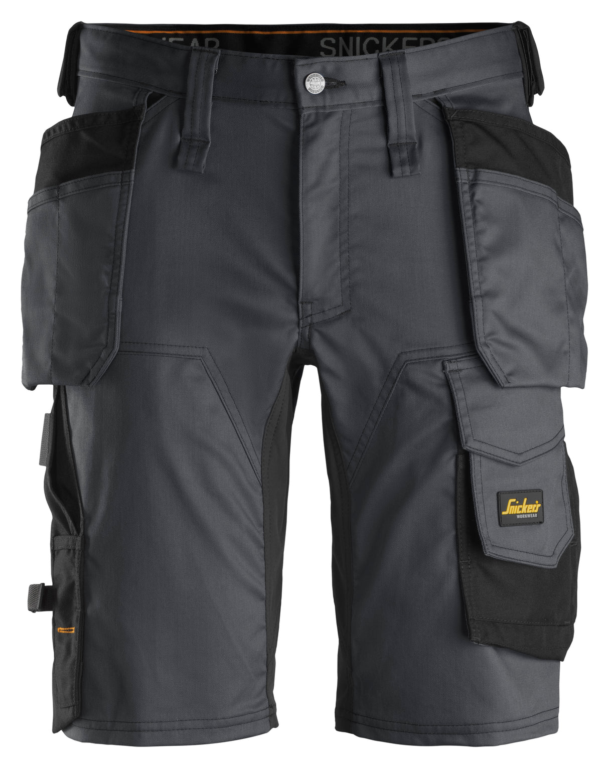 Snickers 6141 Allroundwork Stretch Shorts Holster pocket Steel grey\Black