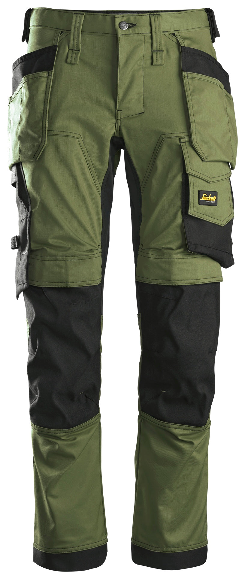 Snickers 6241 Allroundwork Stretch Trousers Holster pocket Khaki Green\Black - Regular / 30 (44)