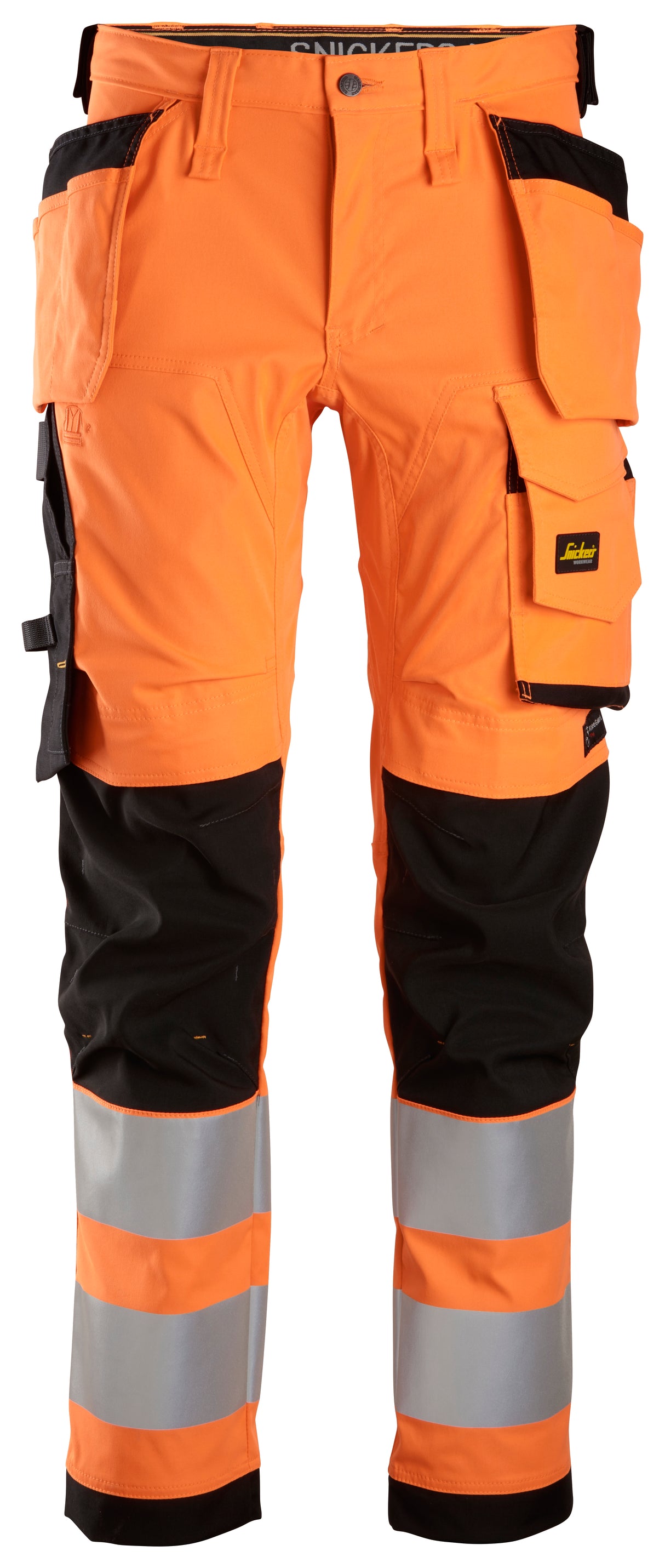 Snickers 6243 Allroundwork Hi-vis Stretch Trouser Holster pocket Orange\Black