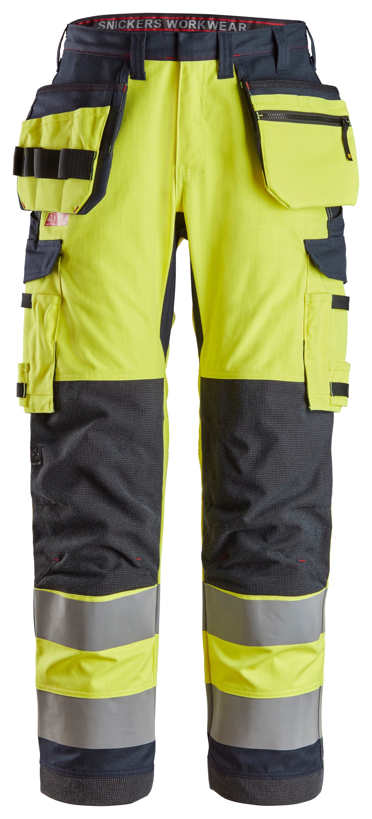 Snickers 6261 Protecwork Trousers Holster pocket Hi-vis Class 2 Yellow\Navy