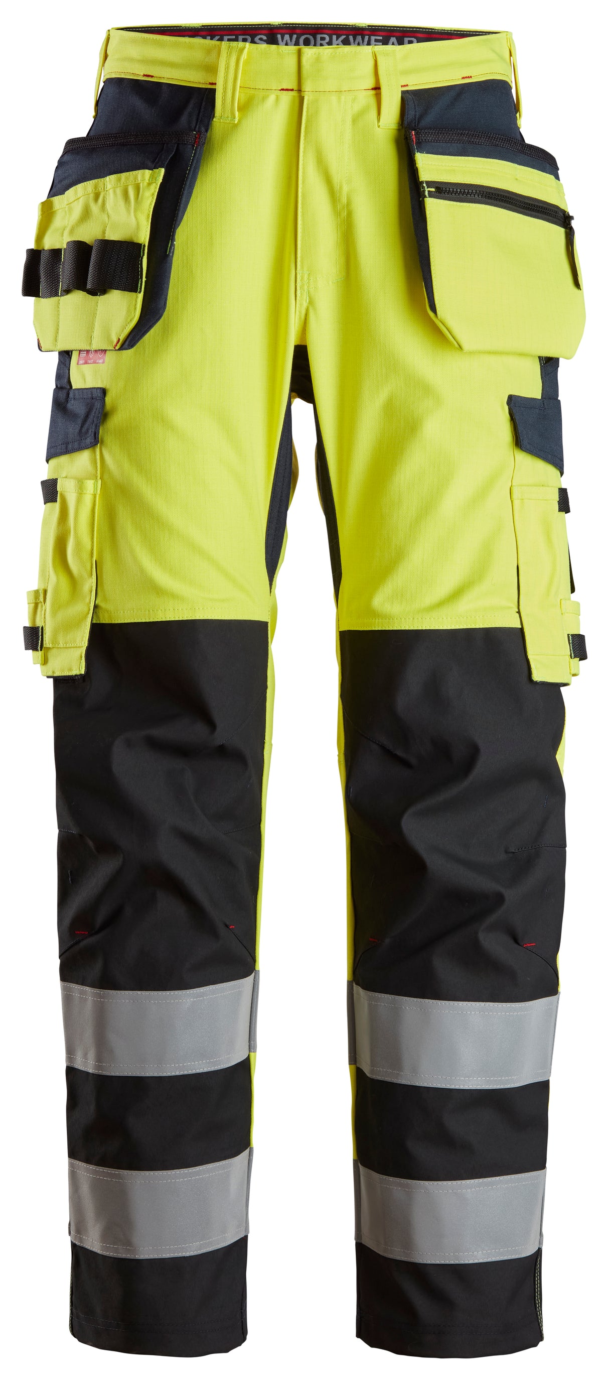 Snickers 6264 Protecwork Trousers Rs Holster pocket Hi-vis Class 2 Yellow\Navy