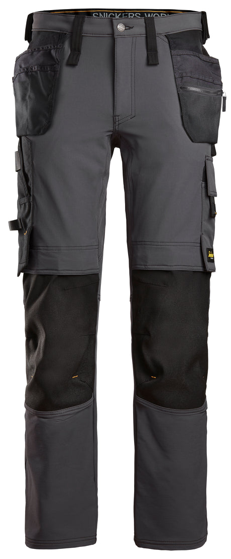 Snickers 6241 Allroundwork Stretch Trousers Holster pocket Steel grey\Black