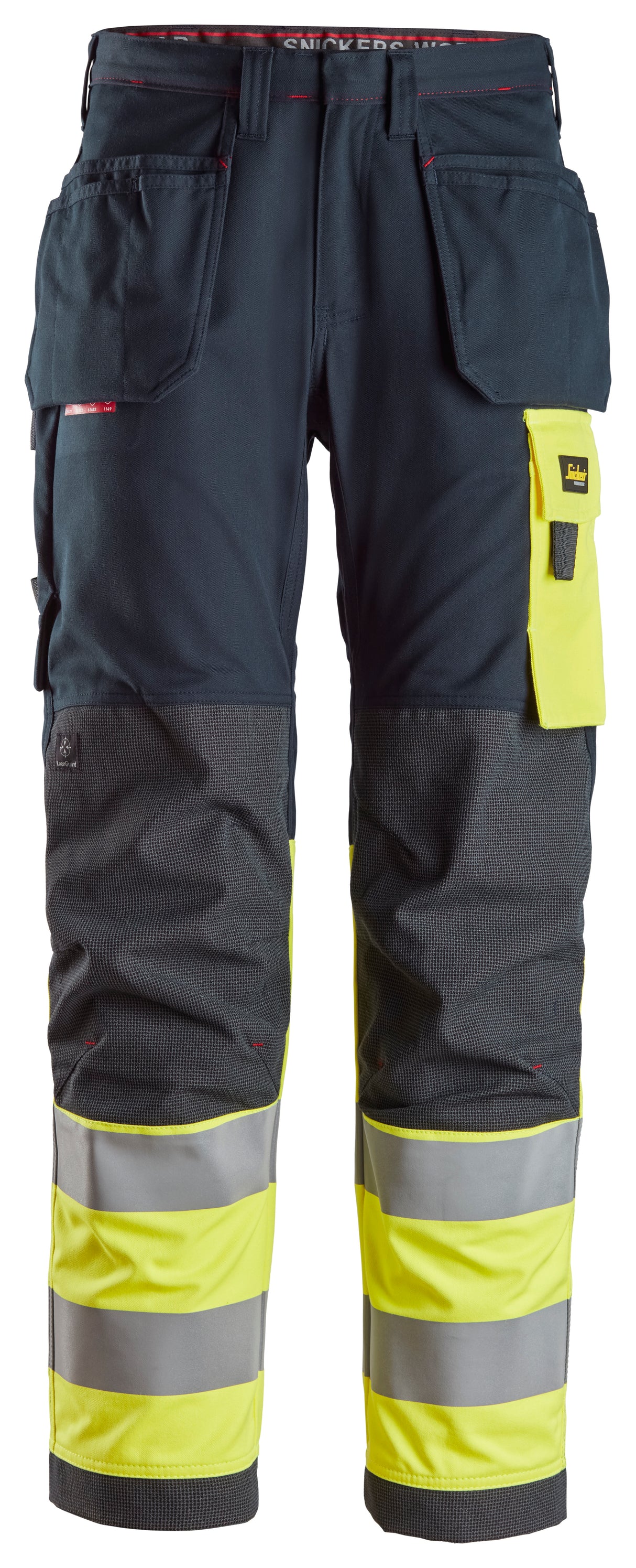 Snickers 6276 Protecwork Trousers Holster pocket Hi-vis Class 1 Navy\Yellow