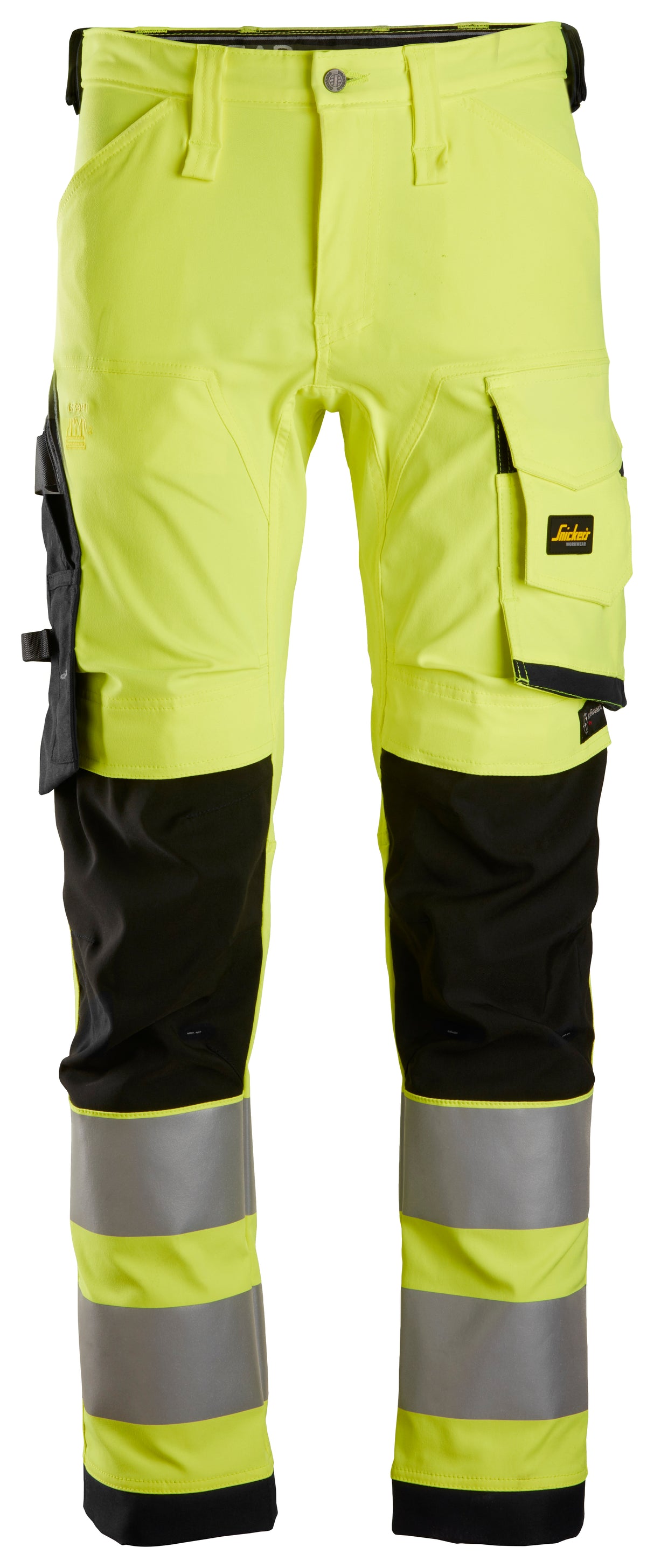 Snickers 6343 Hi-vis Class 2 Stretch Trousers Yellow\Black - Regular / 30 (44)