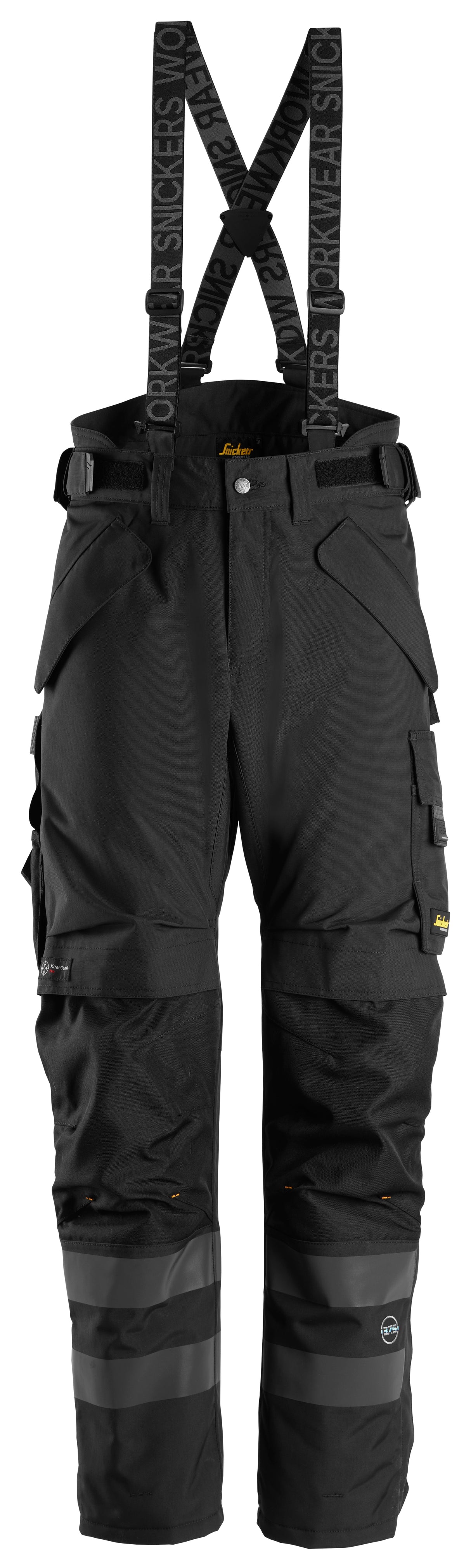 Snickers 6620 Allroundwork Waterproof 2-Layer Padded Trousers Black\Black