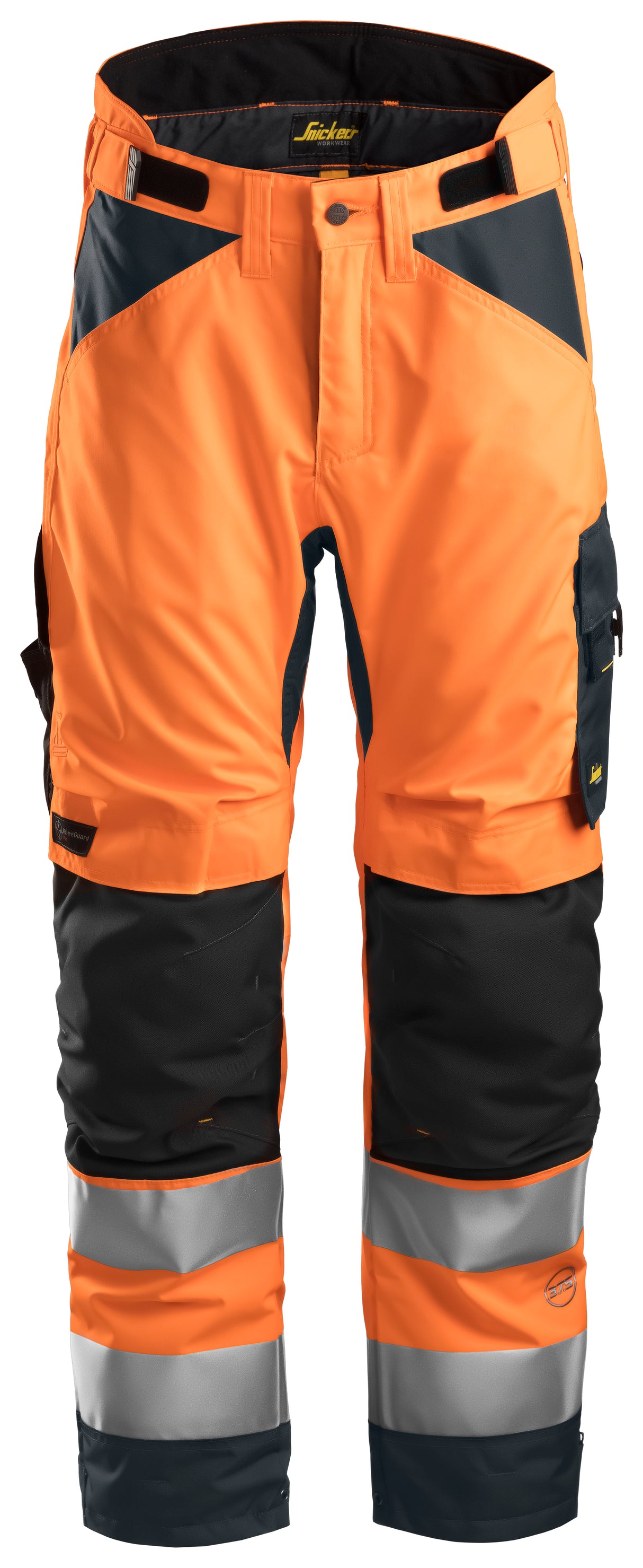 Snickers 6639 Allroundwork Hi-vis 37.5 Insulated Trousers Class 2 Short - High vis orange\Steel grey / XS - Orange