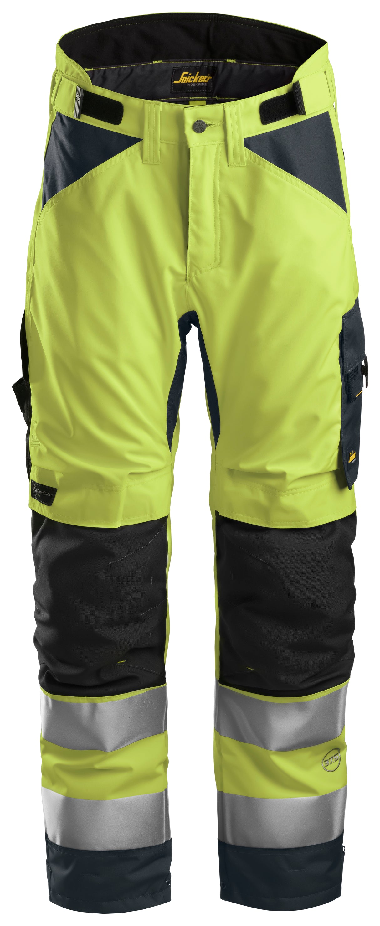 Snickers 6639 Allroundwork Hi-vis 37.5 Insulated Trousers Class 2 Short - High vis yellow\Steel grey / XS - Orange