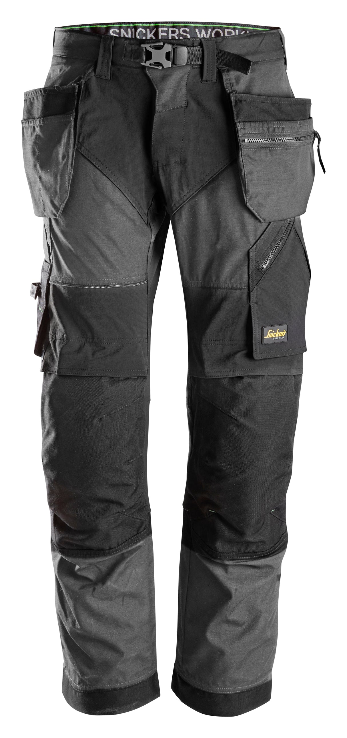 Snickers 6902 Flexiwork Trousers Holster pocket Steel grey\Black - Regular / 30 (44)