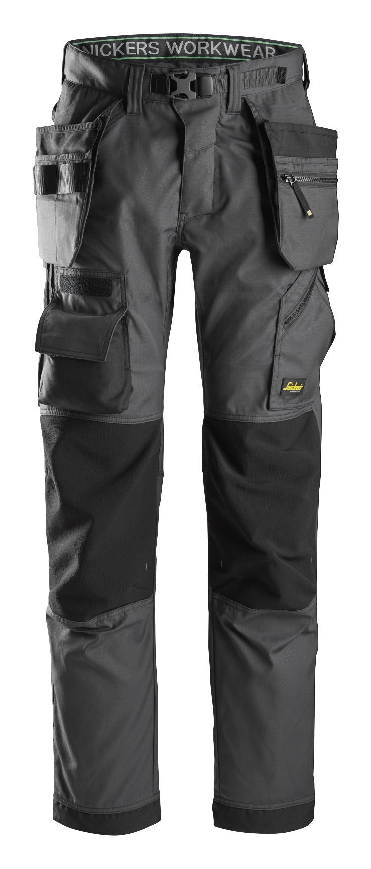 Snickers 6923 Flexiwork Floorlay Trousers Holster pocket Steel grey\Black - Regular / 30 (44)