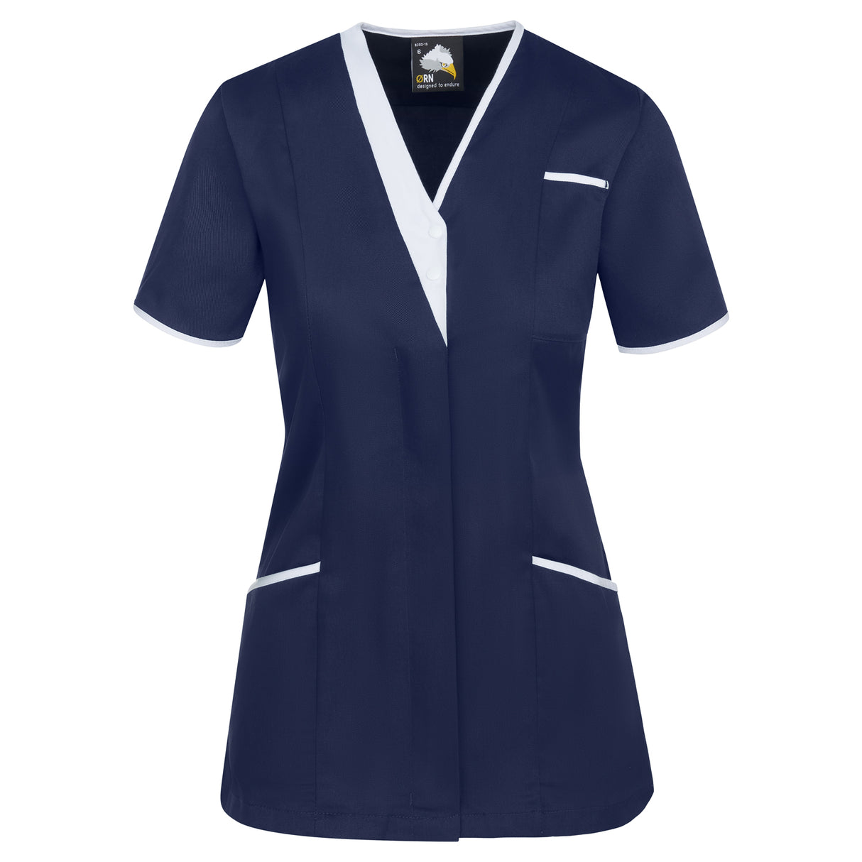 ORN 8200 - Tonia V-Neck Tunic Navy - White - 6 - Healthcare
