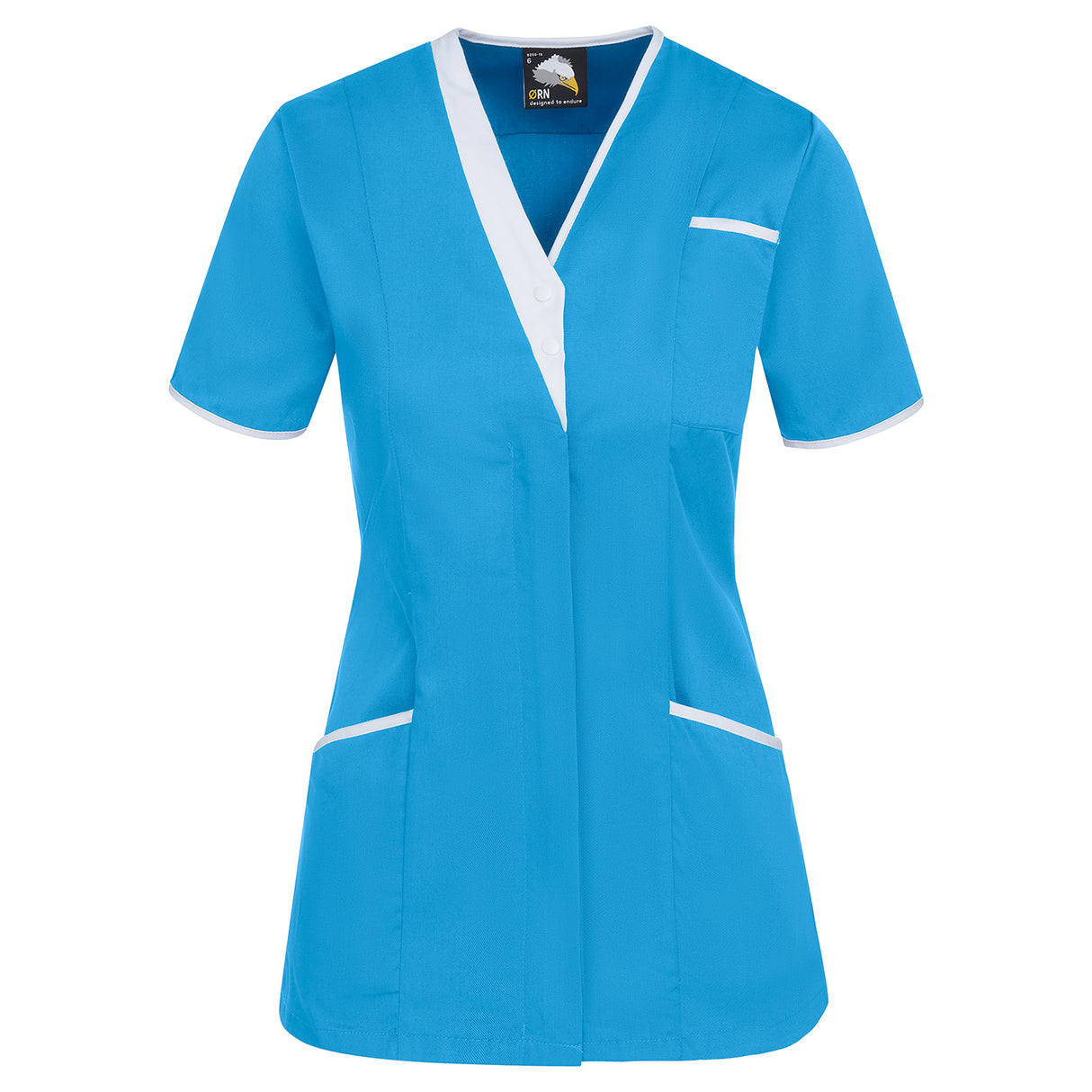 ORN 8200 - Tonia V-Neck Tunic Teal - White - 6 - Healthcare