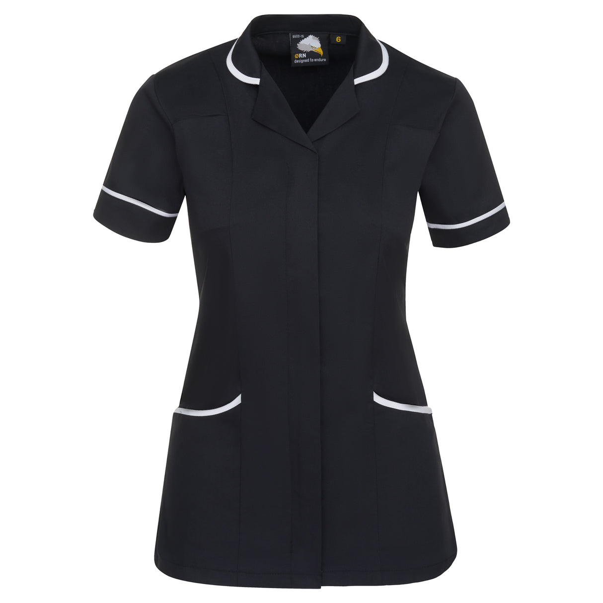 ORN 8600 - Florence Classic Tunic Black/White - 6 - Healthcare