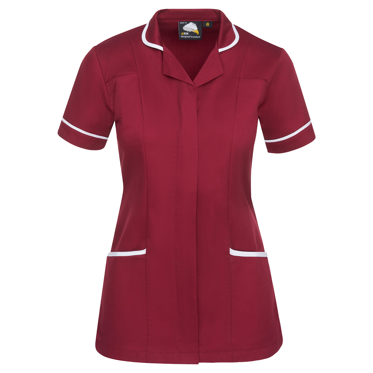 ORN 8600 - Florence Classic Tunic Maroon - White - 6 - Healthcare