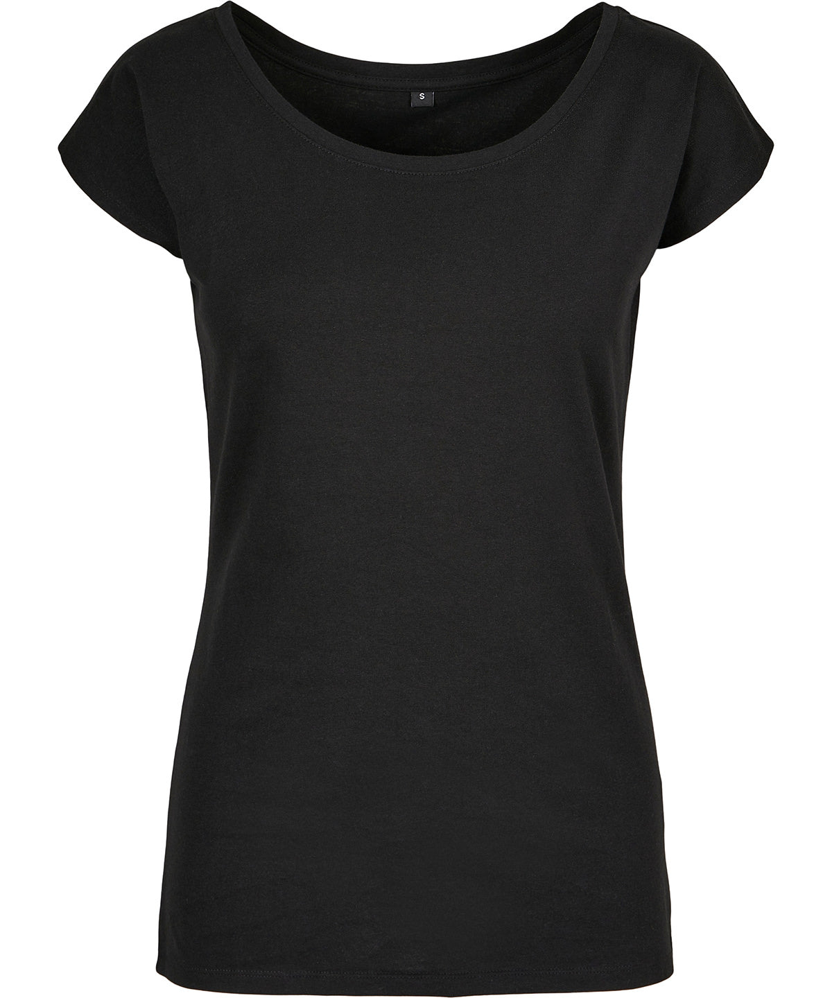 Build Your Brand Basic Womens Wide Neck Tee Black - XS - T-Shirts