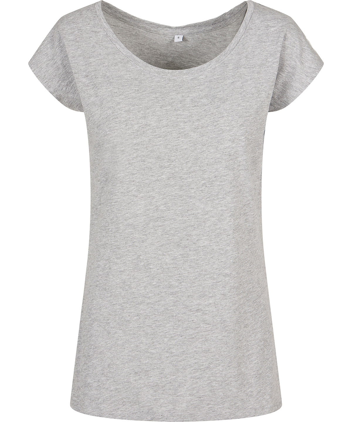 Build Your Brand Basic Womens Wide Neck Tee Heather Grey - XS - T-Shirts