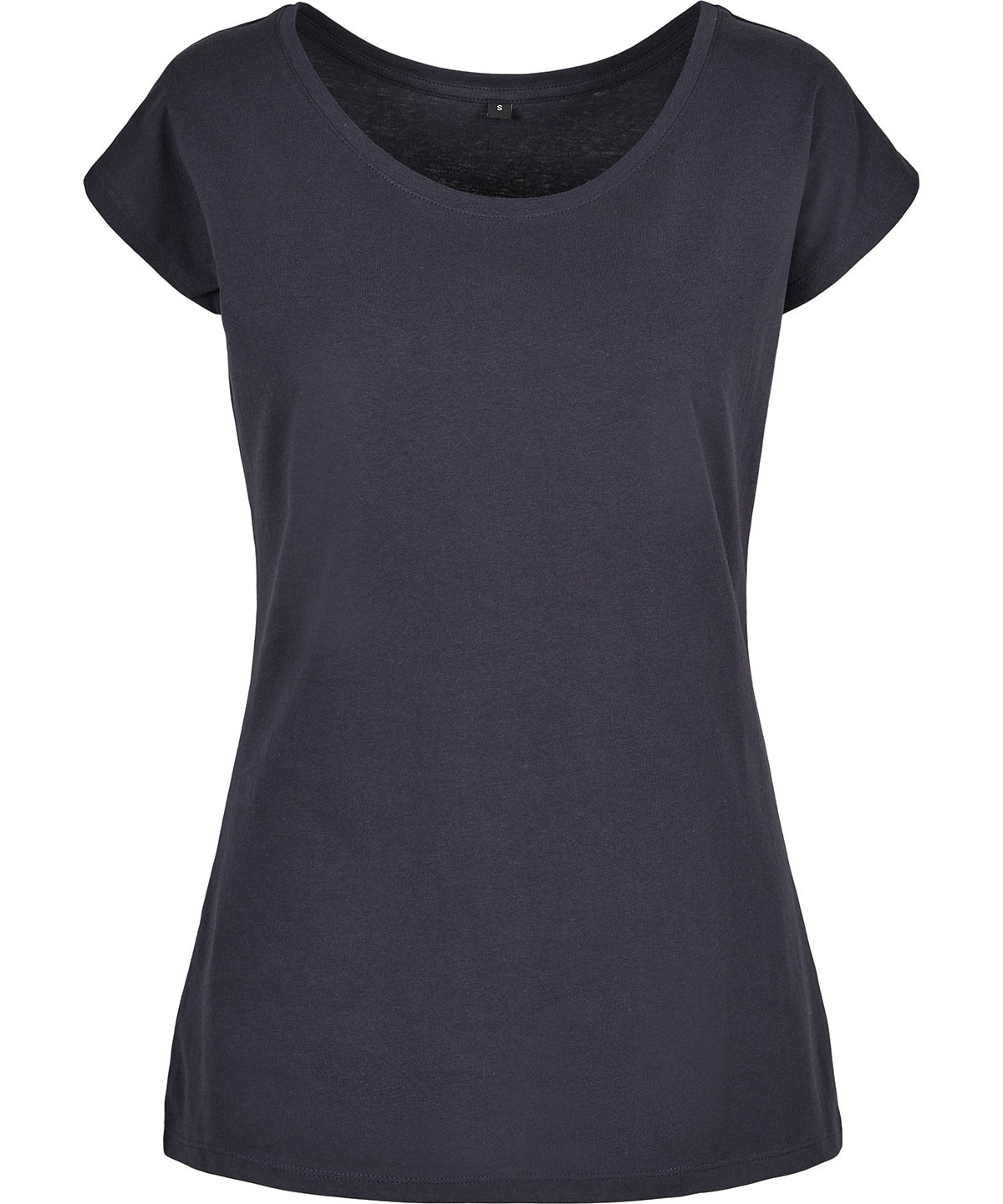 Build Your Brand Basic Womens Wide Neck Tee Navy - XS - T-Shirts