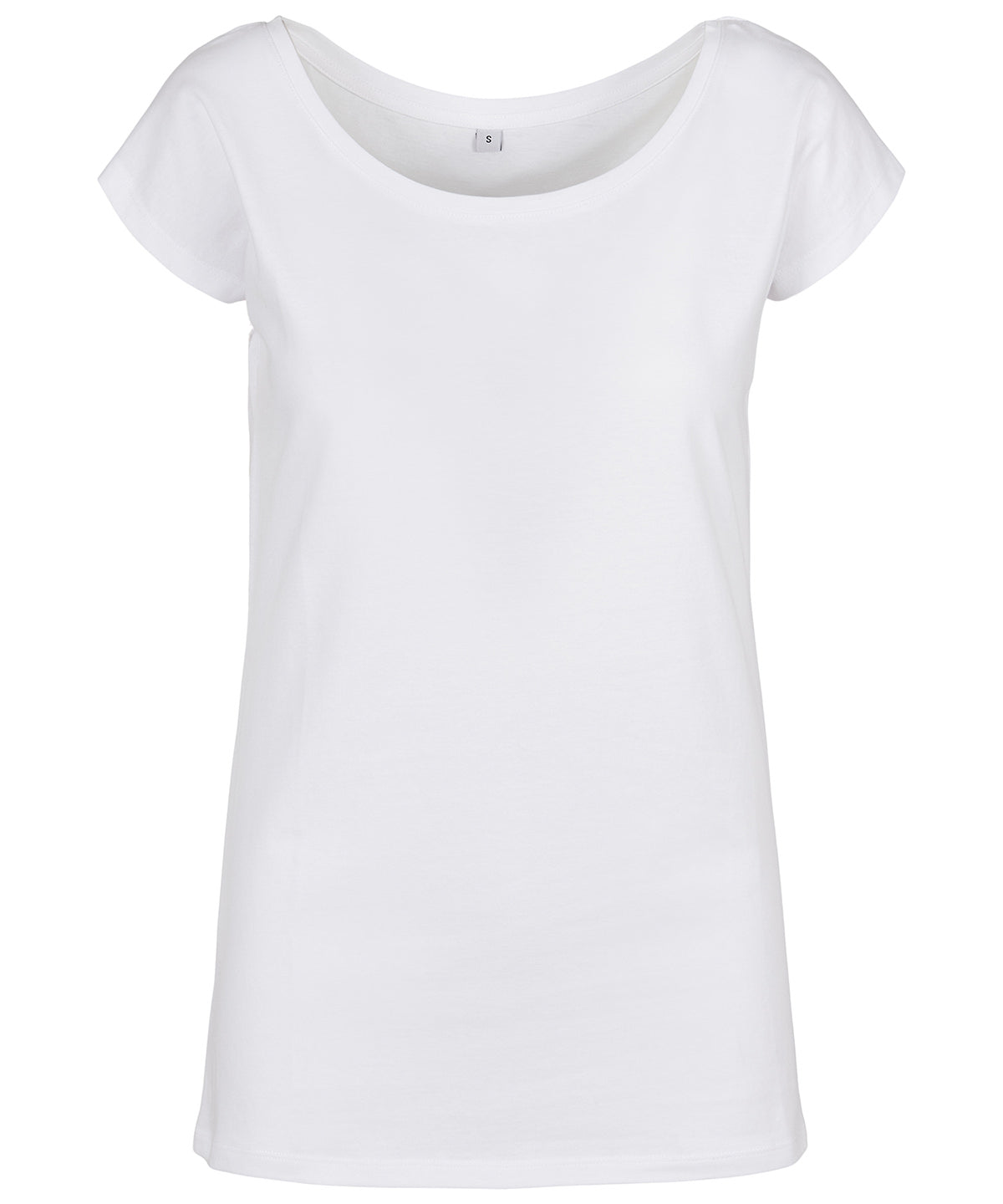 Build Your Brand Basic Womens Wide Neck Tee White - XS - T-Shirts