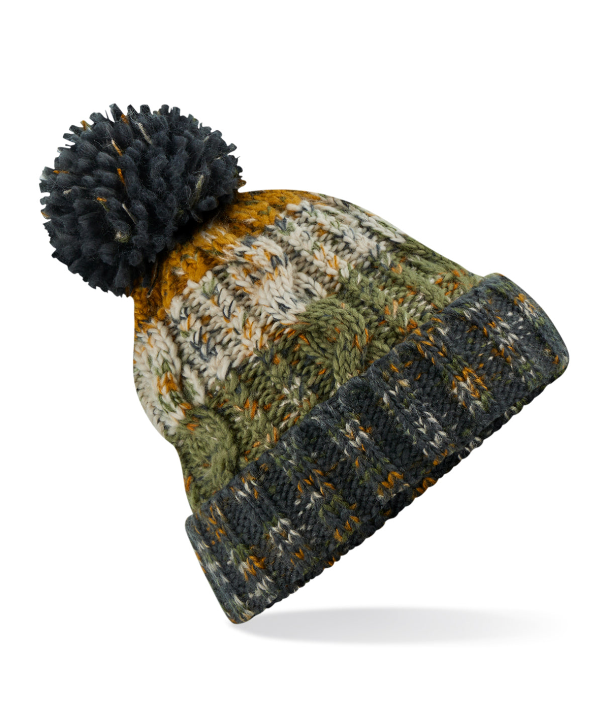 Beechfield Corkscrew pom pom beanie